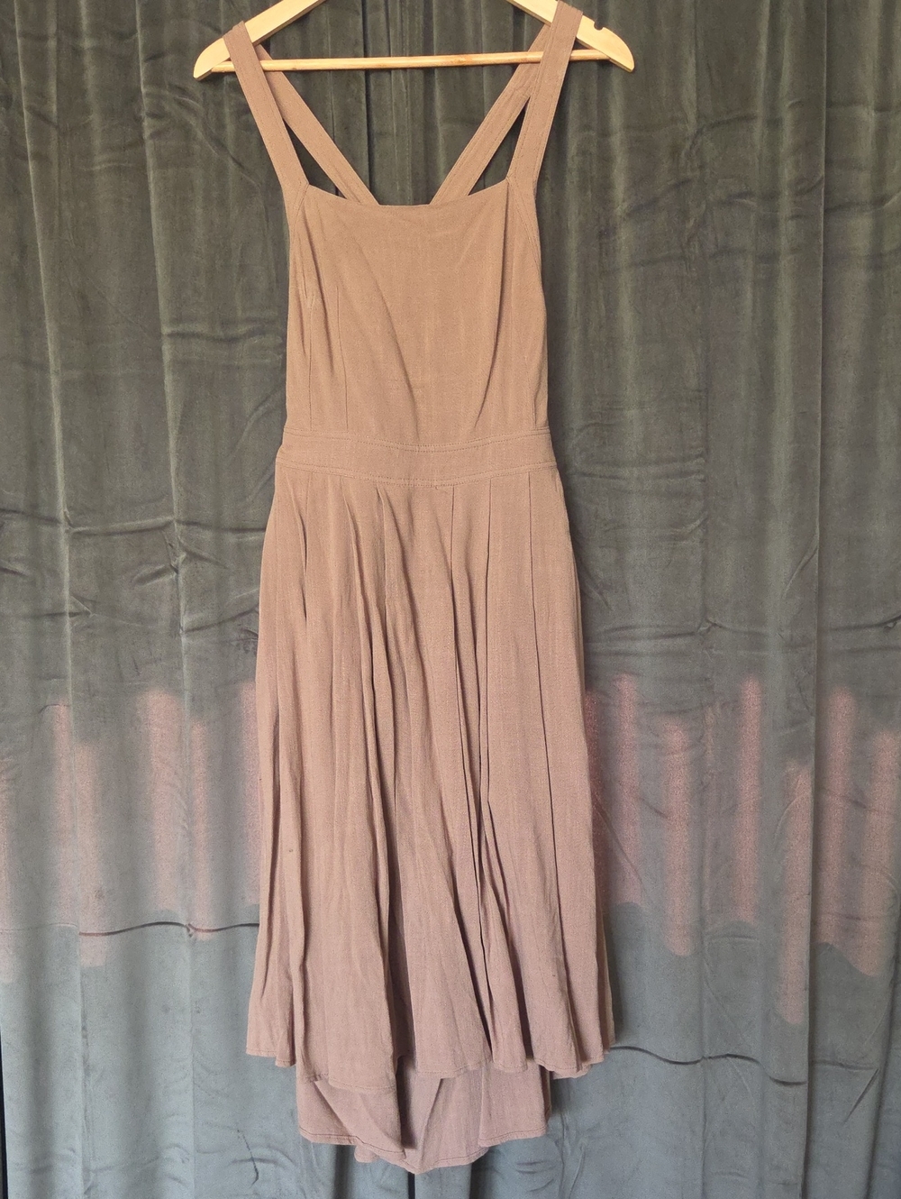 Lelasilk Women’s Taupe Adjustable Apron Dress
